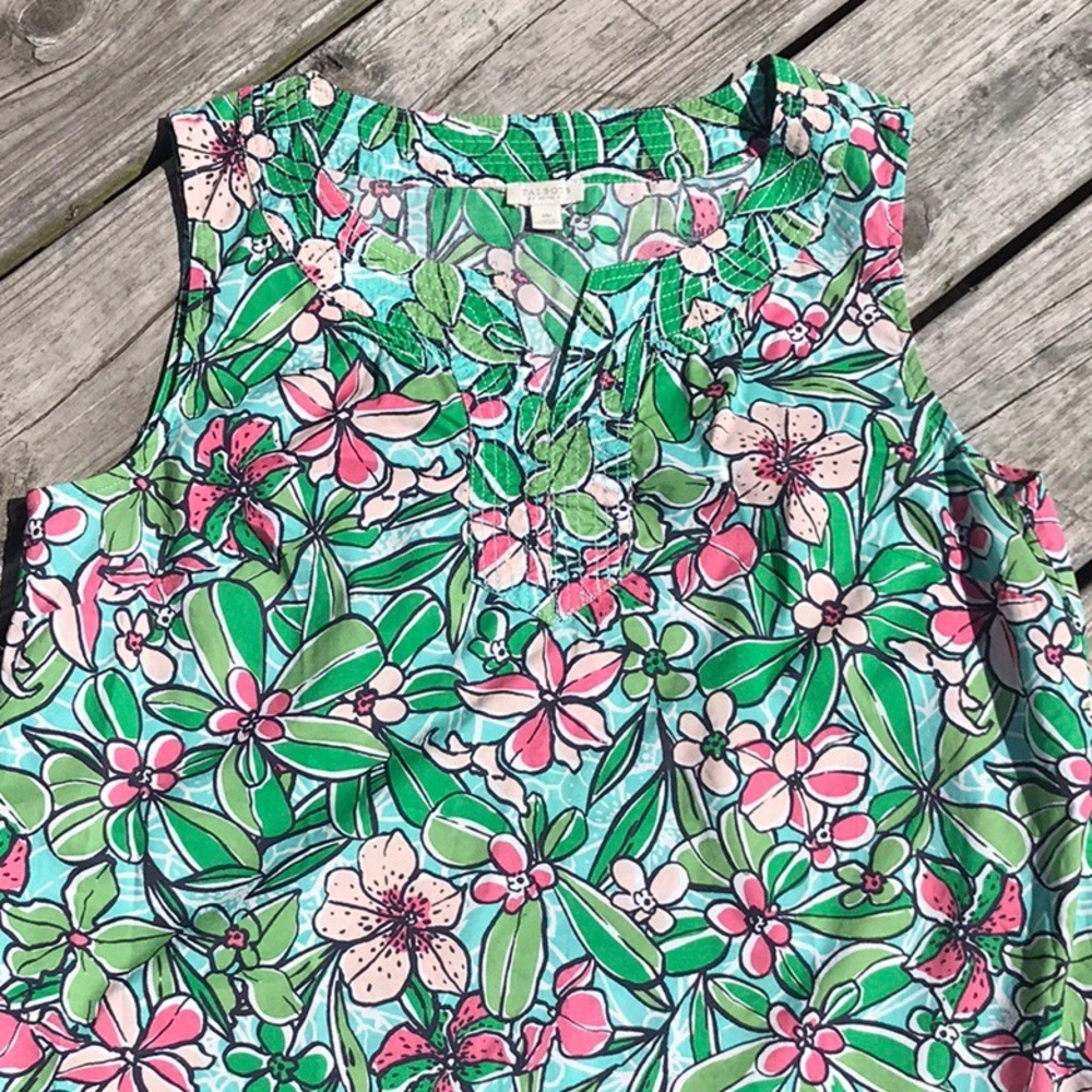 Tropical Talbots Petite Medium Sleeveless Top